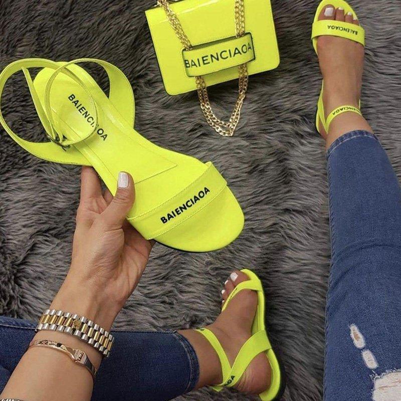 Women Casual Summer Daily Buckle Strap Flat Sandals