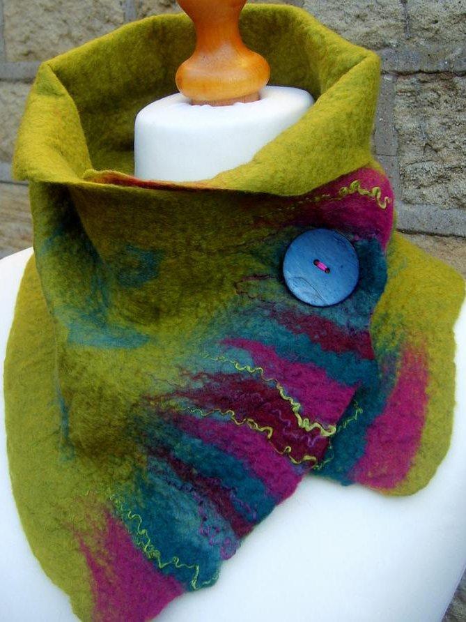 Green Vintage Plain Scarves & Shawls