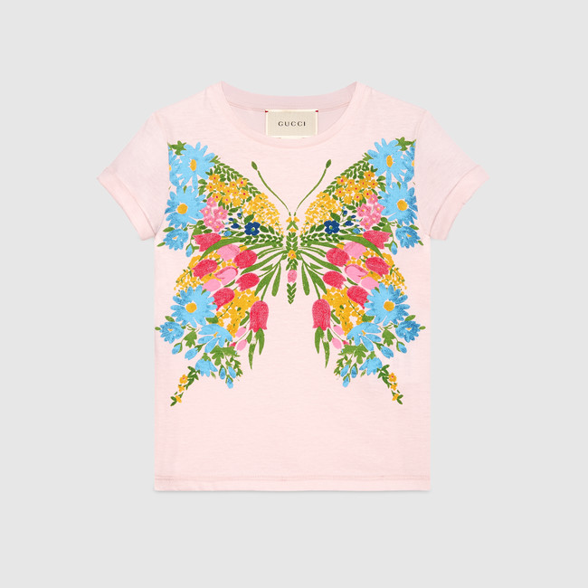Children's corsage print t-shirt