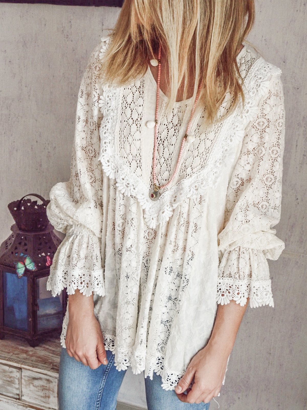 V Neck Boho  Shirts & Tops