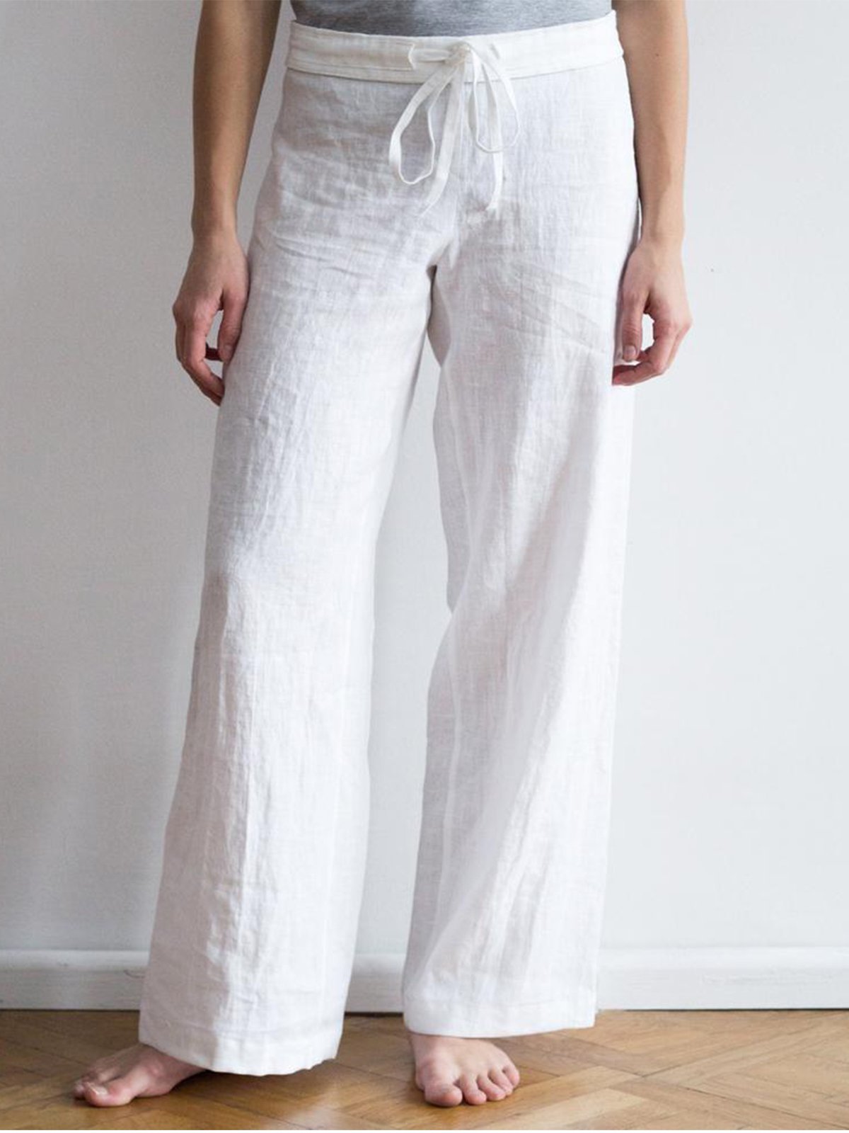 Casual Plain Linen Pants