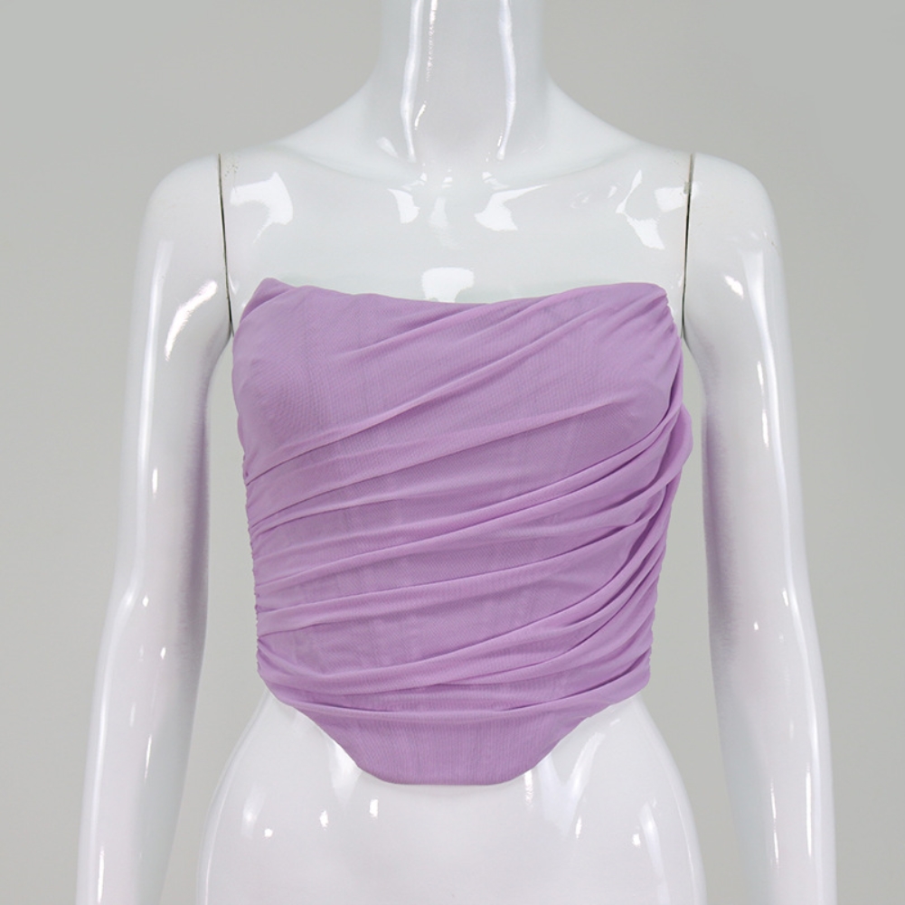 Sexy Purple Strapless Party Top