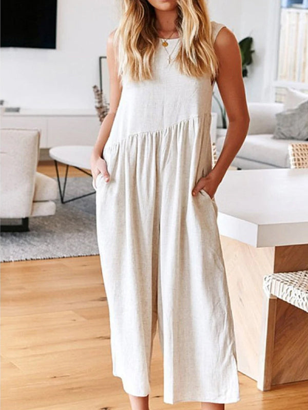 Solid Sleeveless Pants