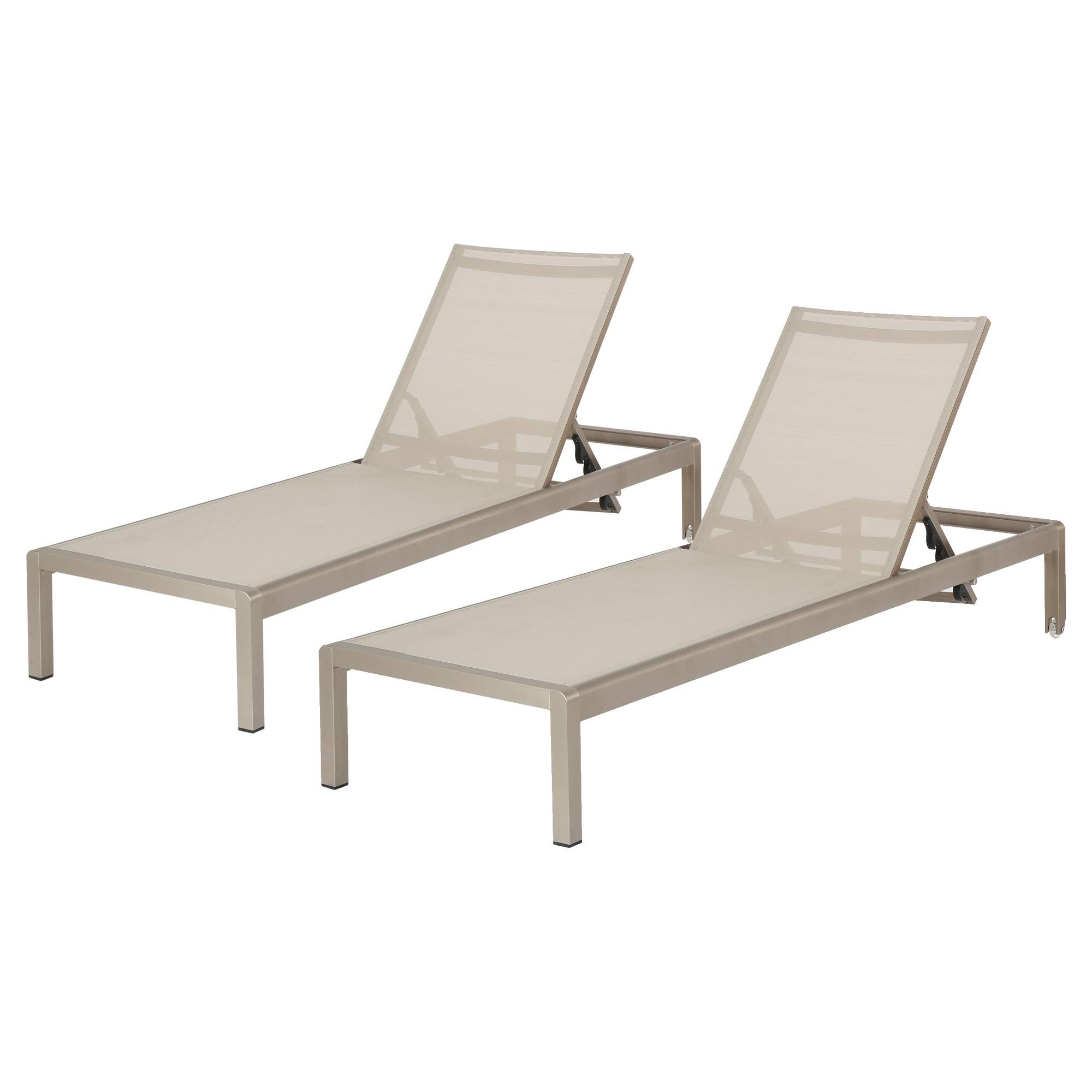 Outdoor Adjustable Chaise Lounge - Set of 2