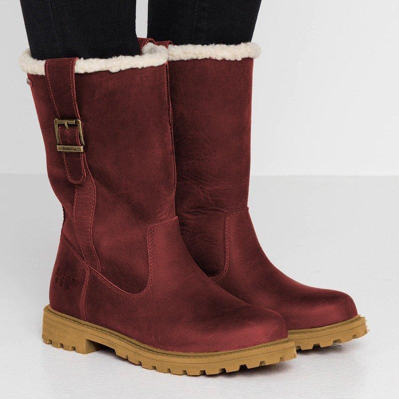 Women Slide Snow Boots Pu Working Chunky Heel Winter Shoes