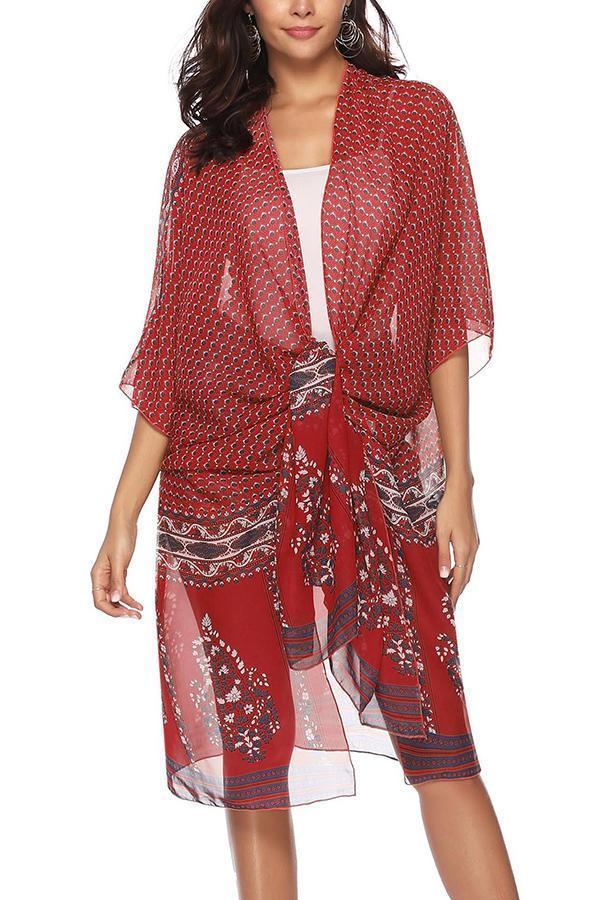 Casual Loose Sunscreen Printing Cardigan