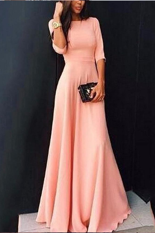 Elegant Plain Wedding Evening Dress