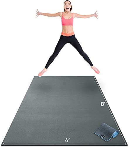 Premium Extra Large Exercise Mat �C 8�� x 4�� x 1/4��� Ultra Durable, Non-Slip, Workout Mats for Home Gym Flooring