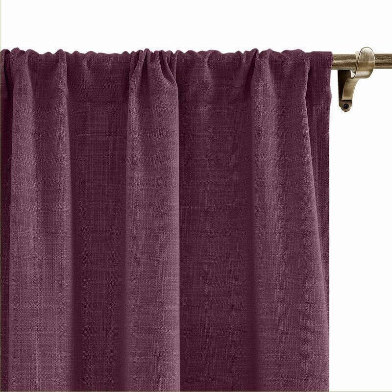 CUSTOM Liz Plum Polyester Linen Curtain Drapery with Lined