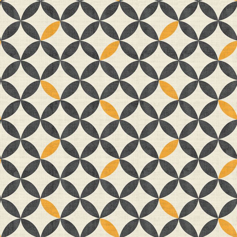 Geometric Print Polyester Linen Curtain Drapery SABRINA