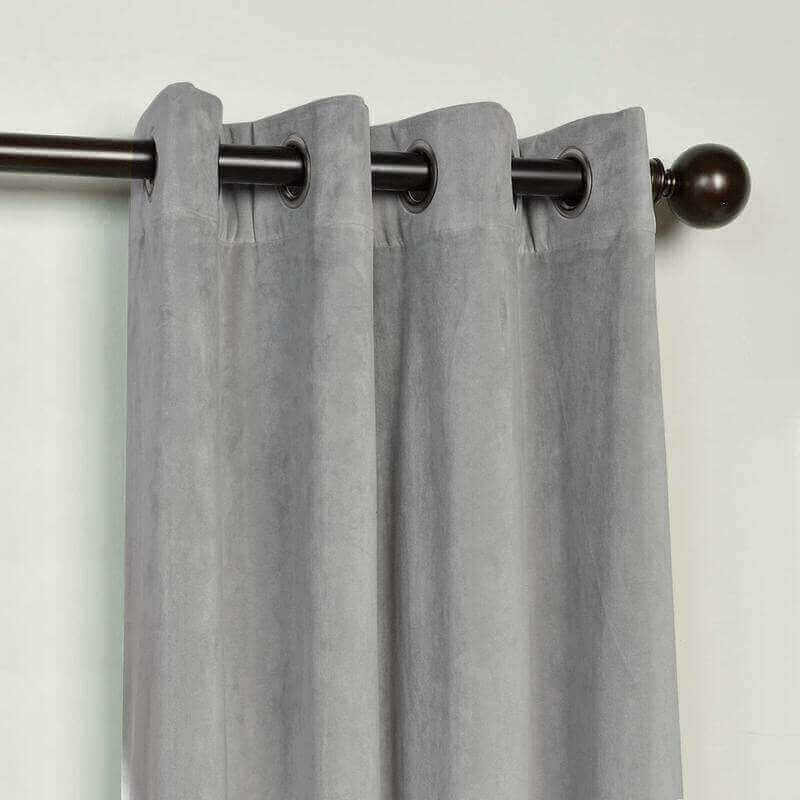 CUSTOM Birkin Sliver Grey Velvet Curtain Drapery With Lining For Traverse Rod Pole or Track