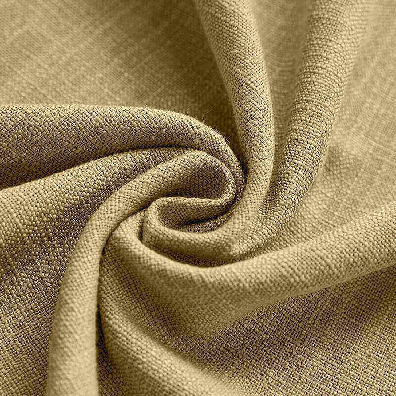 CUSTOM Liz Khaki Yellow Polyester Linen Window Curtain Drapery with Lined