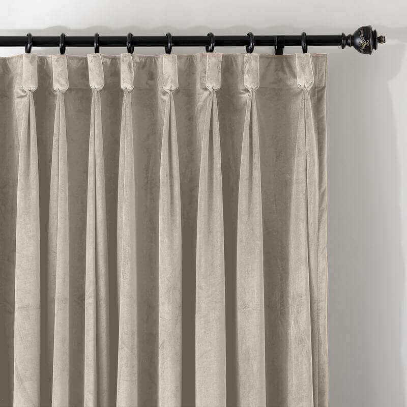 CUSTOM Birkin Ivory Velvet Curtain Drapery With Lining For Traverse Rod Pole or Track