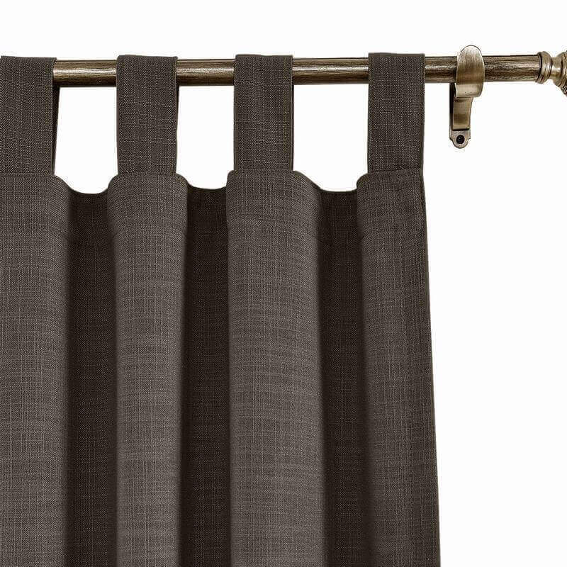 CUSTOM Liz Chocolate Tart Polyester Linen Curtain Drapery with Lined