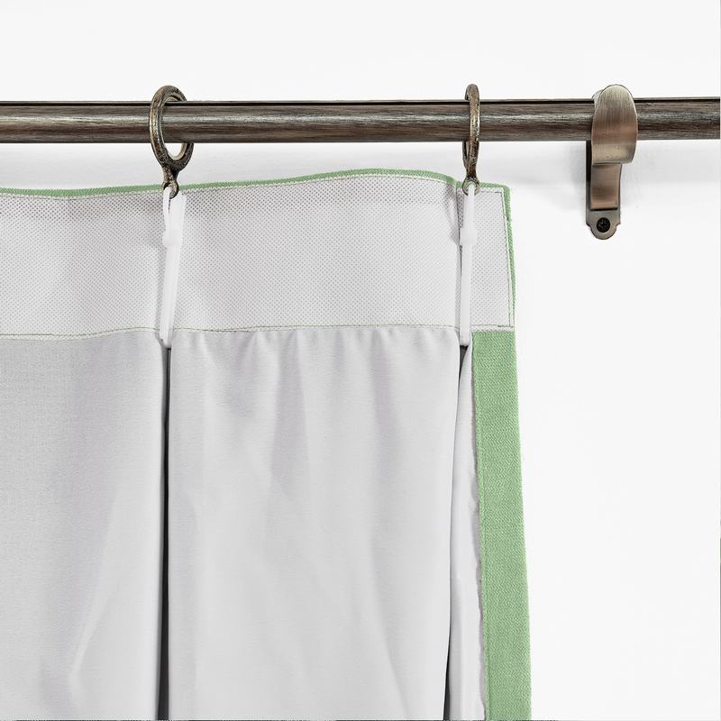 CUSTOM Kante Grass Green Polyester Cotton Drapery With Lining Curtains