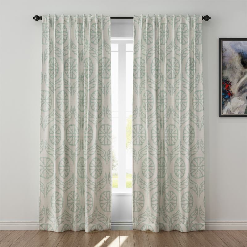 Nature Print Polyester Linen Curtain Drapery CASHMERE