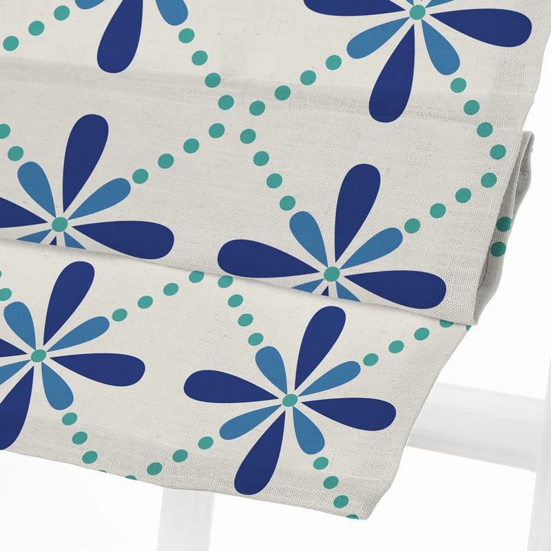 CAMELLIA Geometric Print Polyester Linen Roman Shade