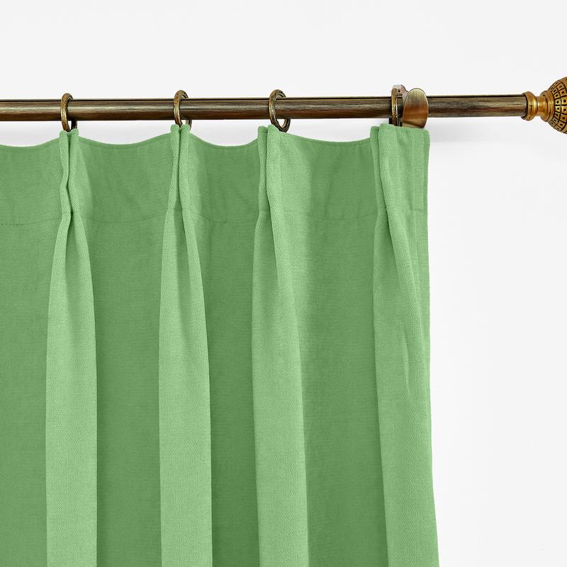 CUSTOM Kante Olive Polyester Cotton Drapery With Lining Curtains