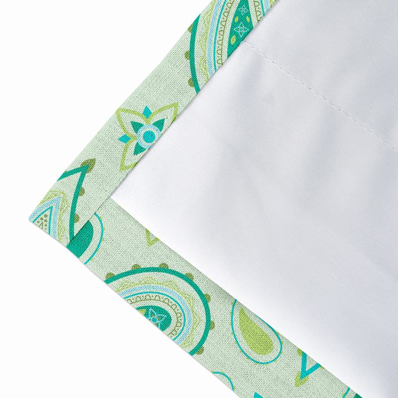 Paisley Print Polyester Linen Curtain Drapery with Privacy Blackout Thermal Lining ASHLEY