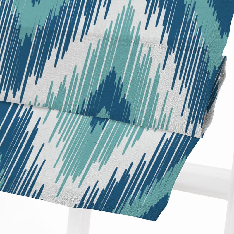 KATE Geometic Print Polyester Linen Room Darkening Roman Shade