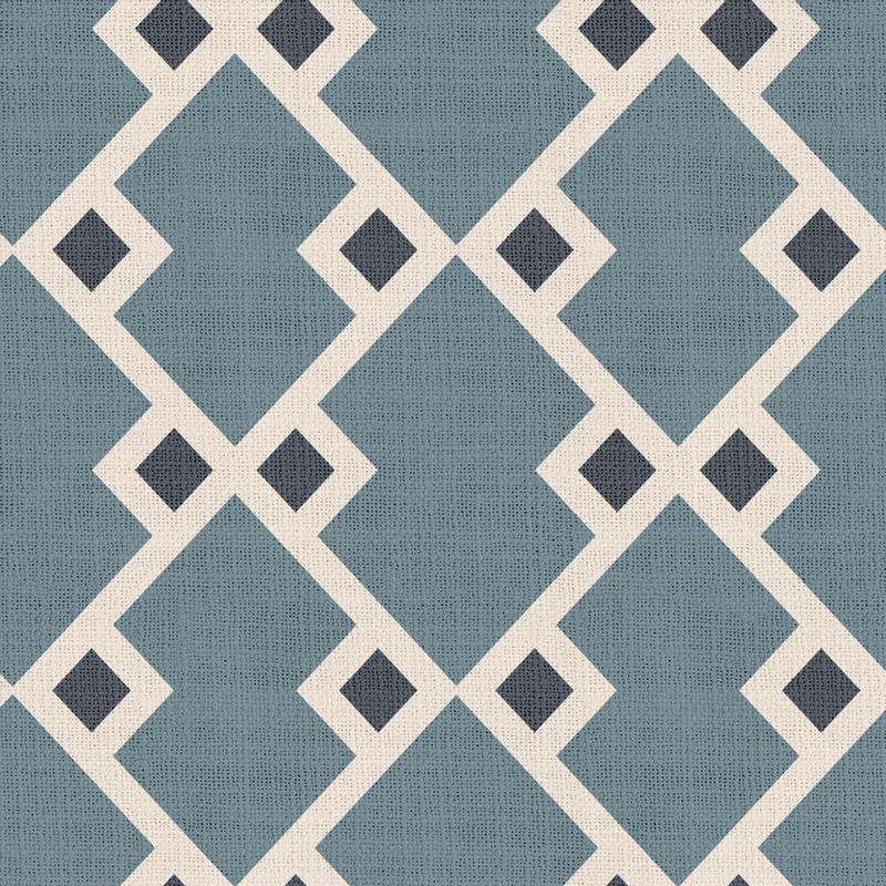 Geometric Print Polyester Linen Curtain Drapery with Privacy Blackout Thermal Lining COLE