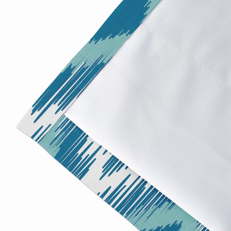 Geometric Print Polyester Linen Curtain Drapery with Privacy Blackout Thermal Lining CLIFF