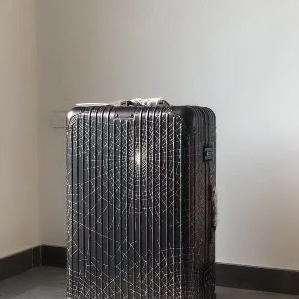 日默瓦/rimowa x Supreme联名蜘蛛网，全铝箱体，二次氧化蜘蛛网，无极变速弹跳拉杆