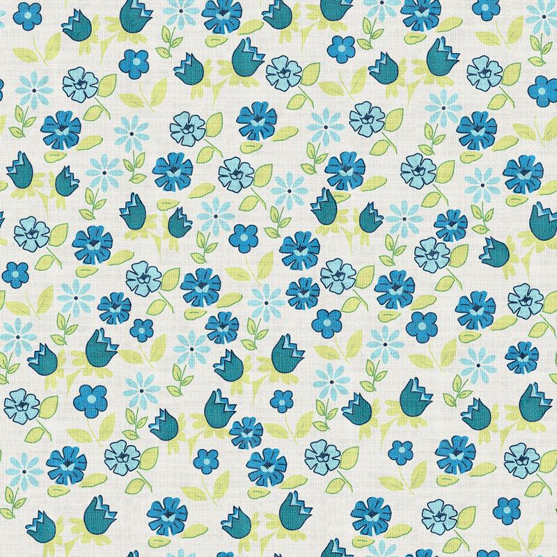 Floral Print Polyester Linen Curtain Drapery CACTUS