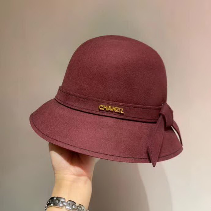 20冬季最新专柜款-Chanel2020秋冬新款羊毛礼帽，蝴蝶结盆帽，羊毛面料，高端定制