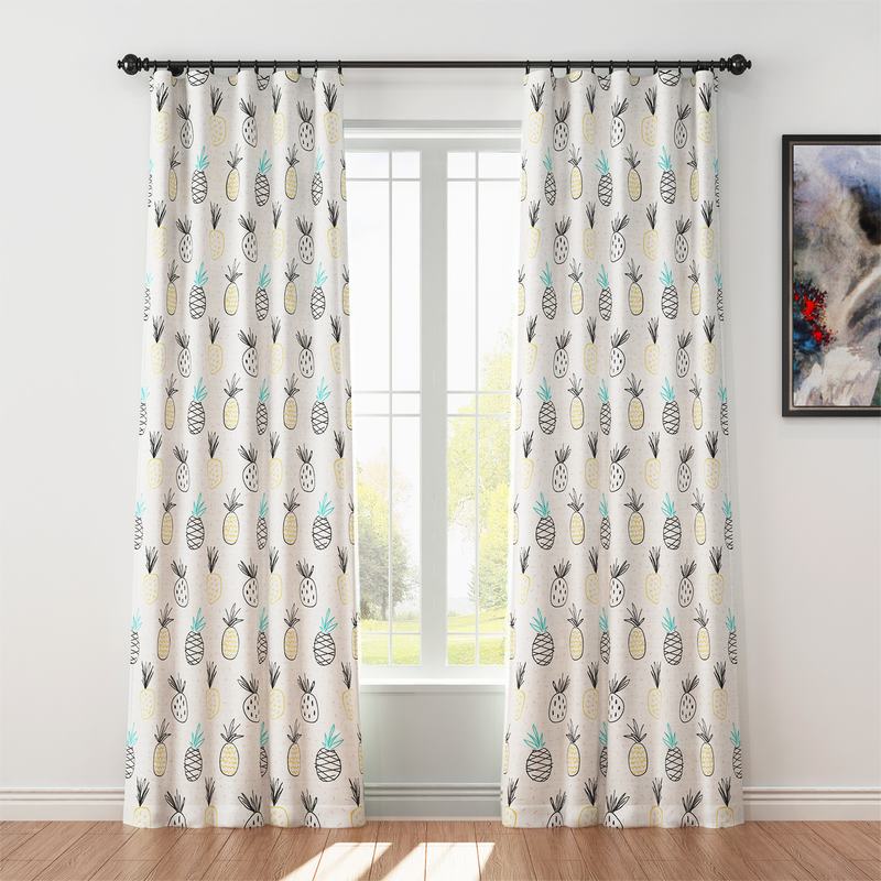 Spring Print Polyester Linen Curtain Drapery OILPAINTING