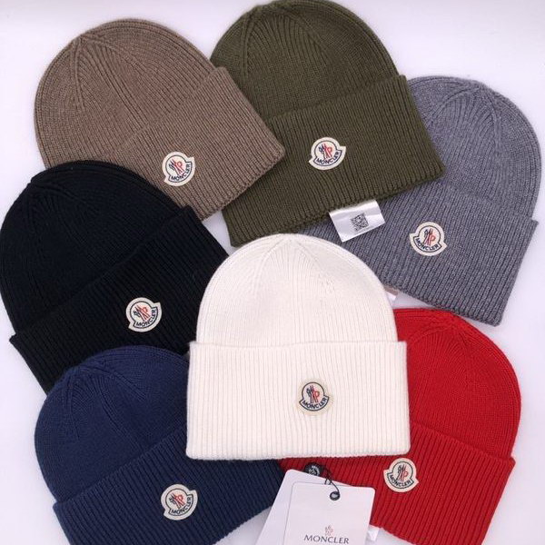 官网同步20秋季最新款-Moncler新款毛线针织帽子，专柜同步，冬季必备款