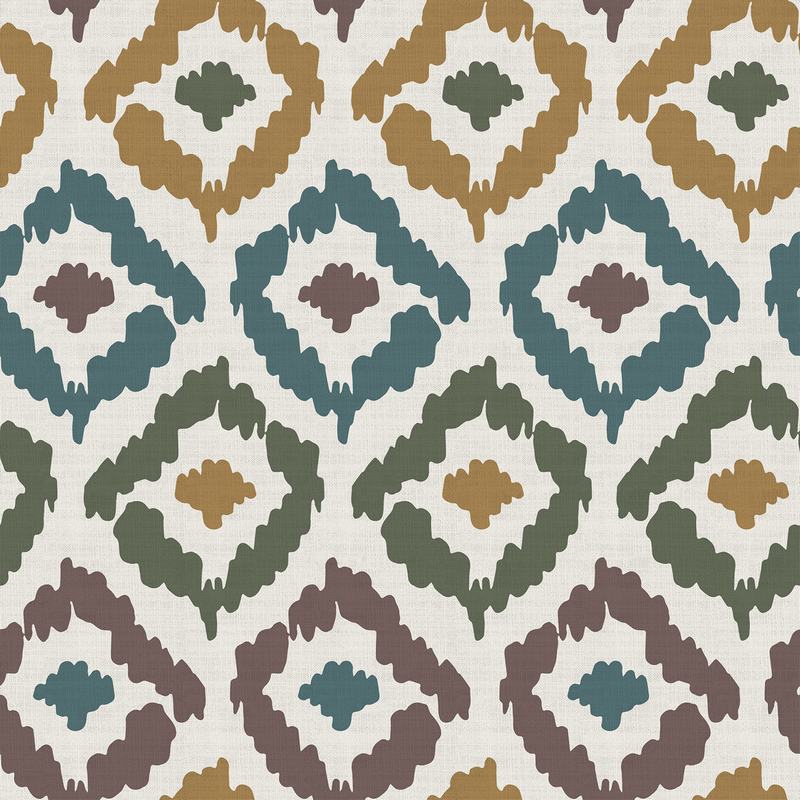 Abstract Print Polyester Linen Curtain Drapery ARYAN