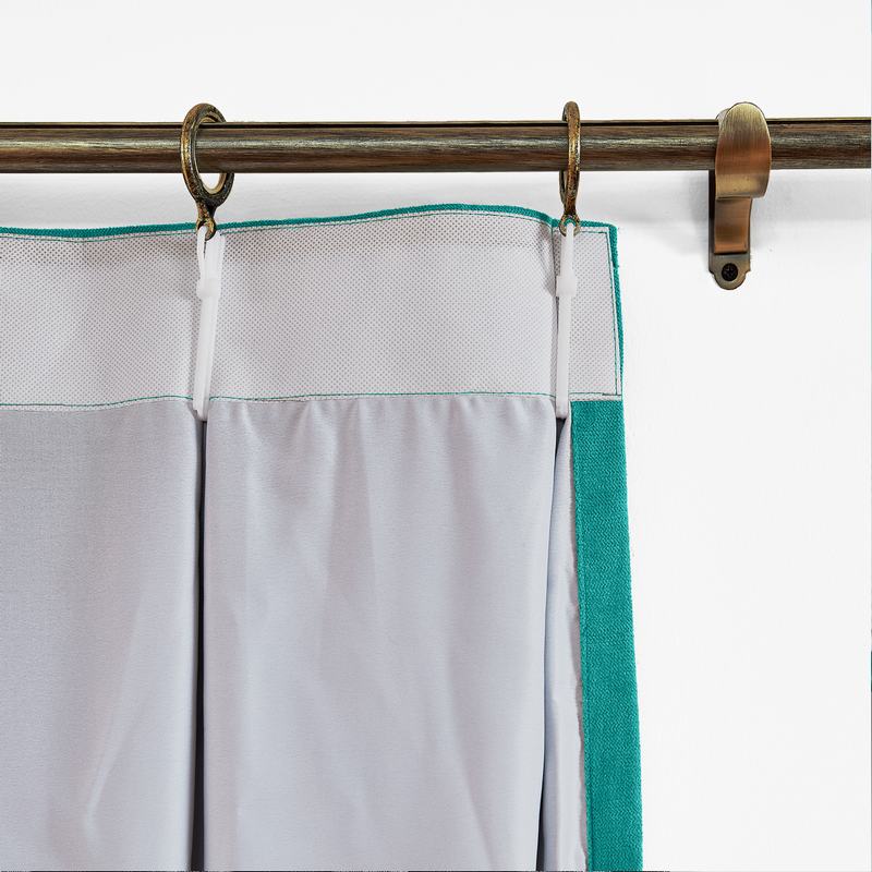 CUSTOM Kante Turquoise Polyester Cotton Drapery With Lining Curtains