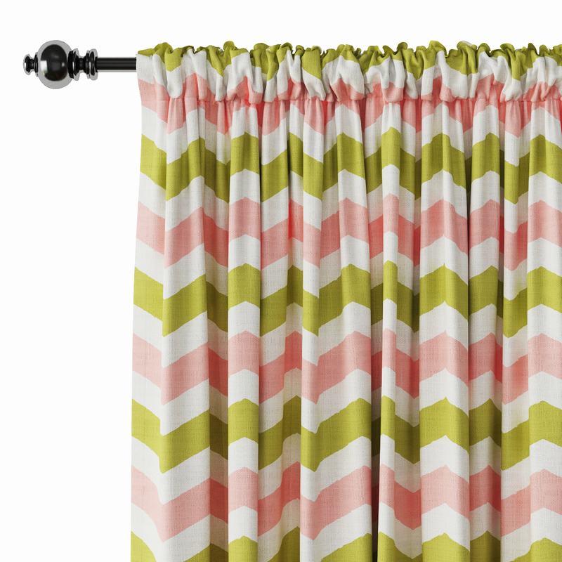 Geometric Print Polyester Linen Curtain Drapery JAMES