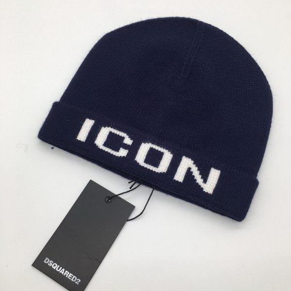 官网同步20秋季最新款-dsquared新款毛线针织帽子，专柜同步，冬季必备款
