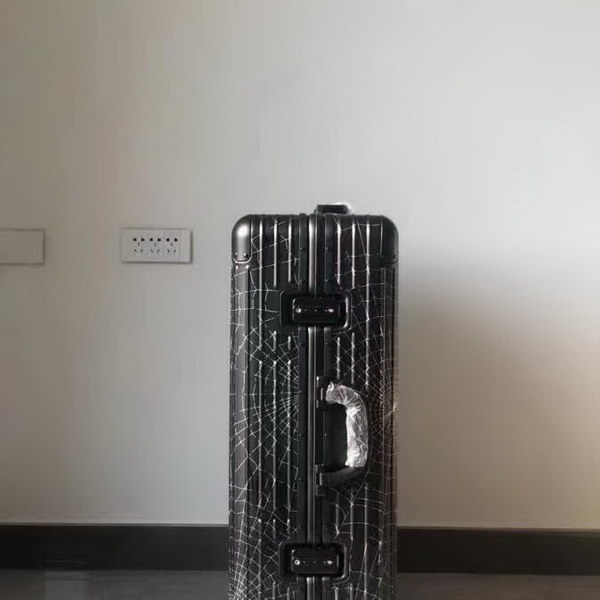 日默瓦/rimowa x Supreme联名蜘蛛网，全铝箱体，二次氧化蜘蛛网，无极变速弹跳拉杆