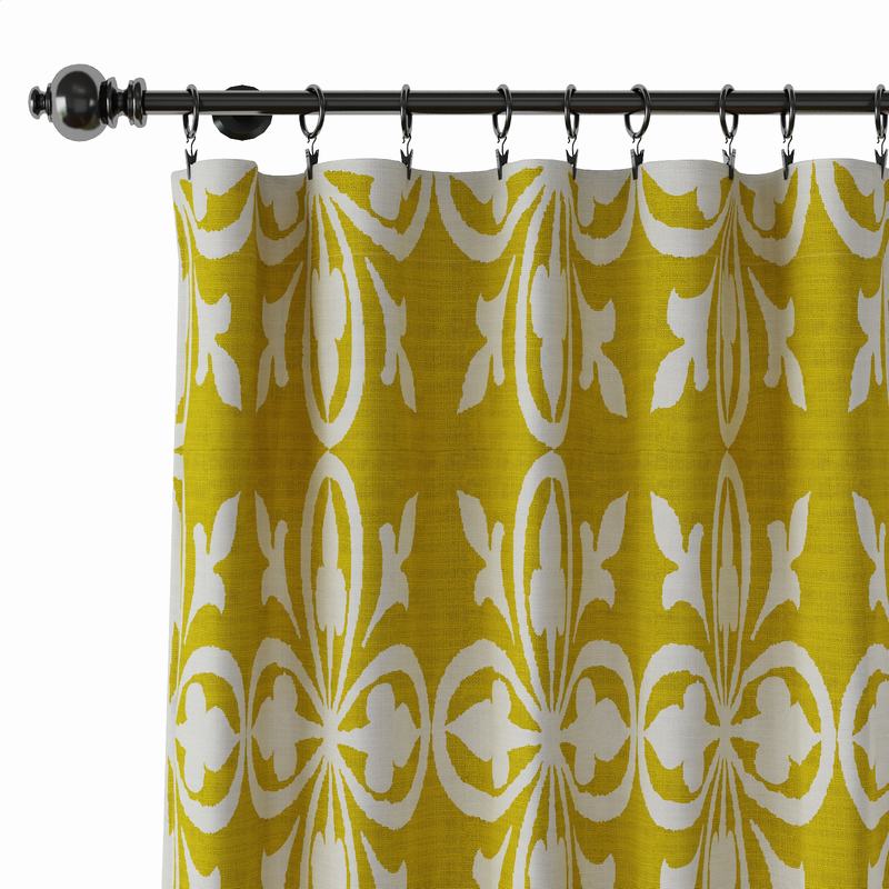 Abstract Print Polyester Linen Curtain Drapery YULAN