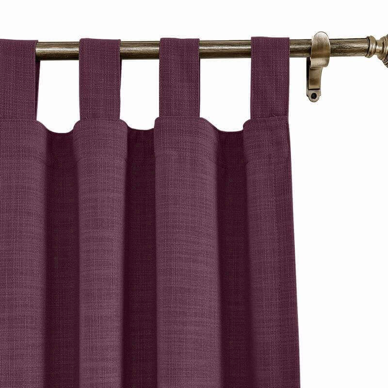 CUSTOM Liz Plum Polyester Linen Curtain Drapery with Lined