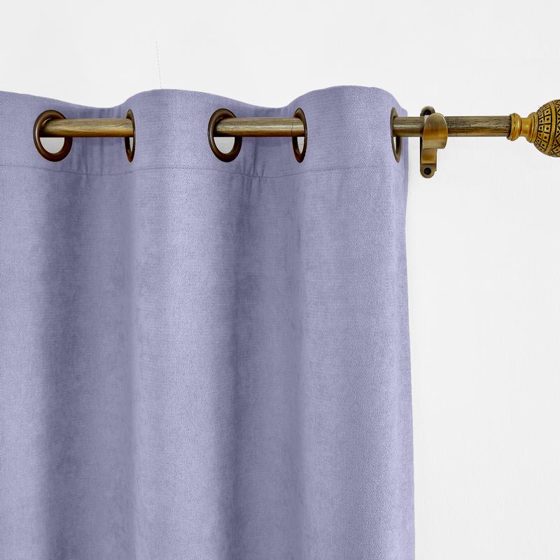 CUSTOM Kante Light Purple Polyester Cotton Drapery With Lining Curtains