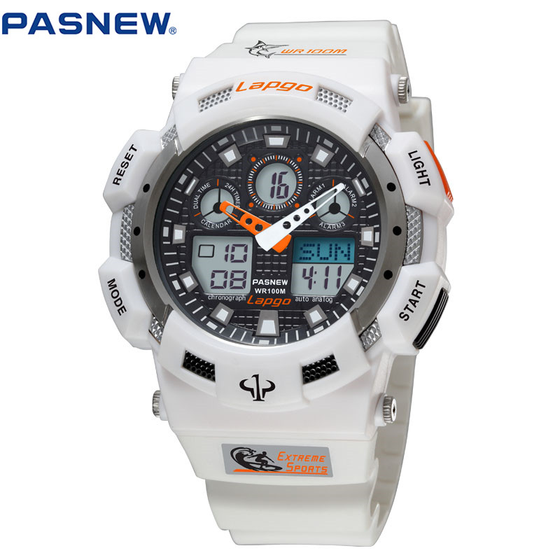 2016 New PASNEW 100m Waterproof Sport Watch Diving Swimming Men Sports Wristwatch Relogio Masculino Clock Men Sports Wrist watch