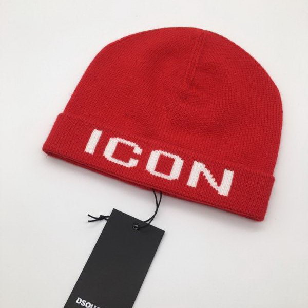 官网同步20秋季最新款-dsquared新款毛线针织帽子，专柜同步，冬季必备款