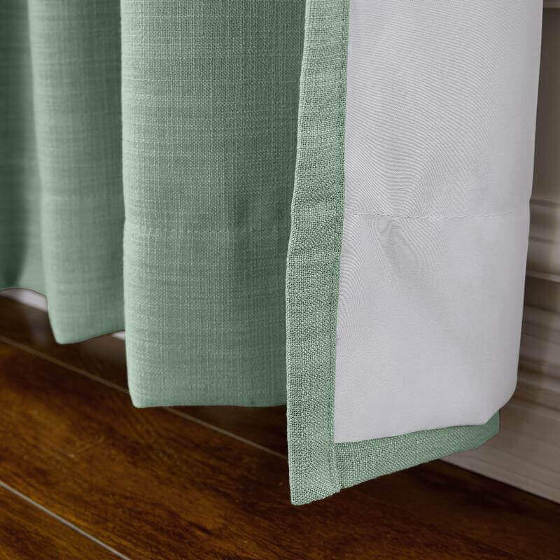 CUSTOM Liz Aqua Polyester Linen Curtain Drapery with Lined