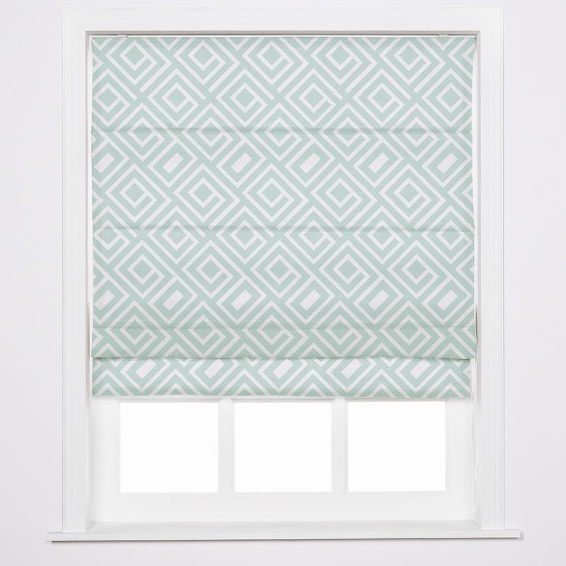 ATELIER Geometric Print Polyester Linen Roman Shade