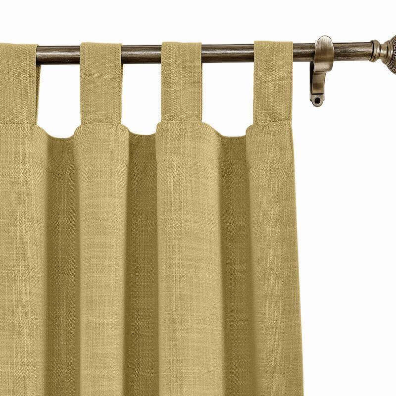 CUSTOM Liz Khaki Polyester Linen Curtain Drapery with Lined