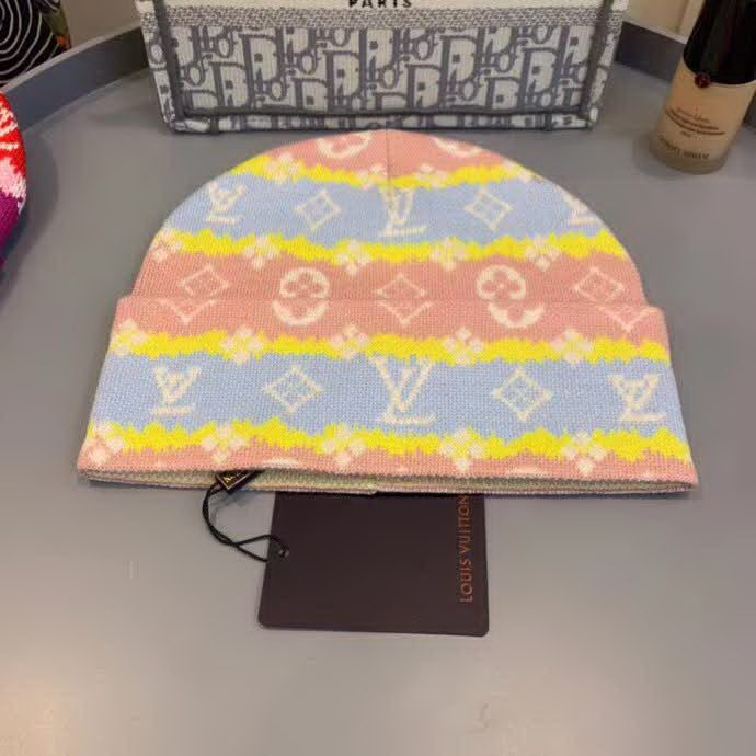 20冬季最新专柜款-路易威登LV羊毛毛线帽，定制羊毛，帅气朋克风超酷时尚街头风