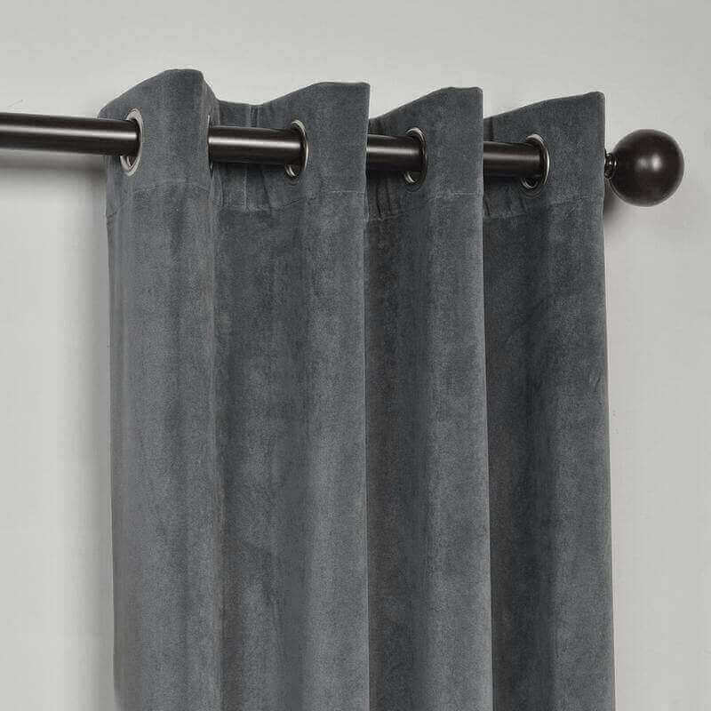 CUSTOM Birkin Natural Grey Velvet Curtain Drapery With Lining For Traverse Rod Pole or Track