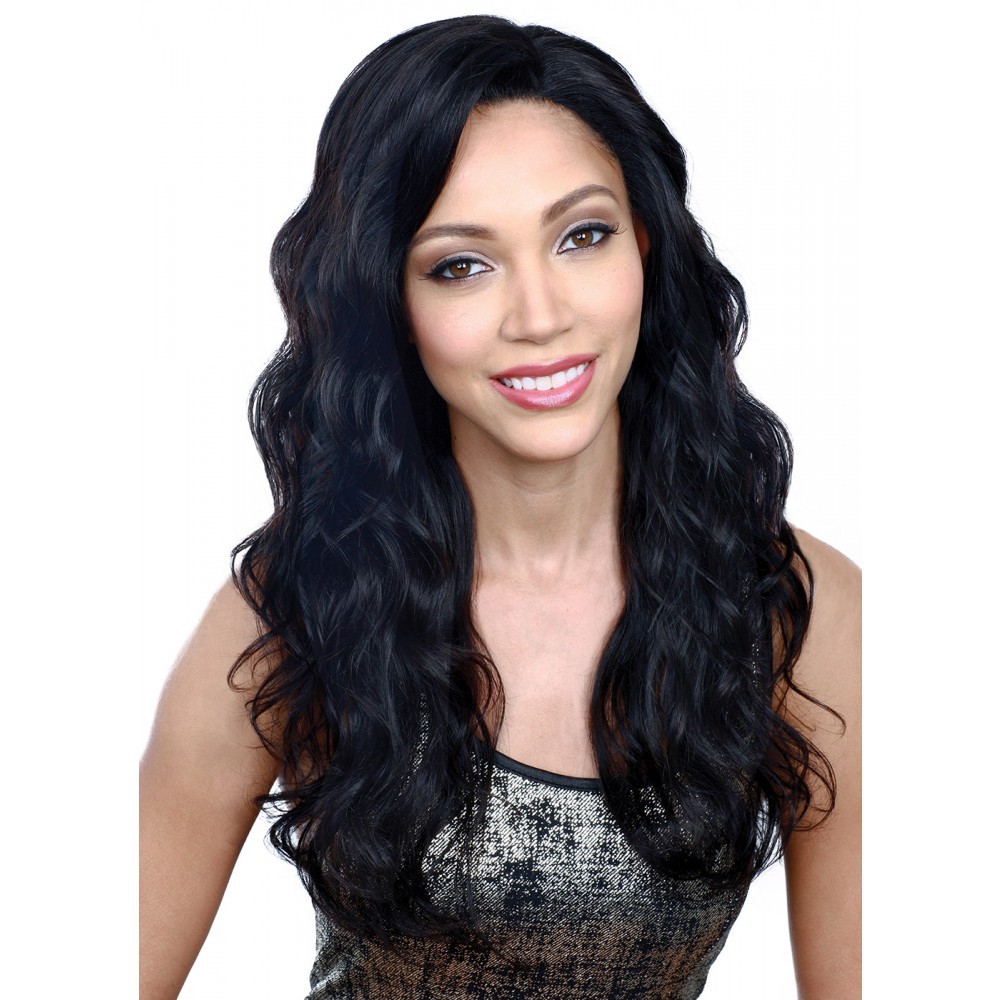 22 Inch #1 Indian Remy Hair Body Wavy Front Lace Wigs PWFU49