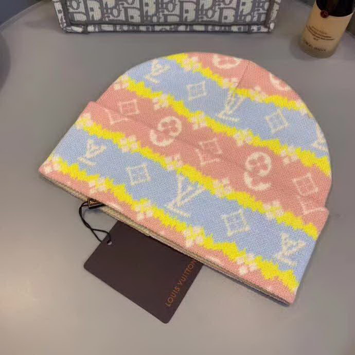 20冬季最新专柜款-路易威登LV羊毛毛线帽，定制羊毛，帅气朋克风超酷时尚街头风