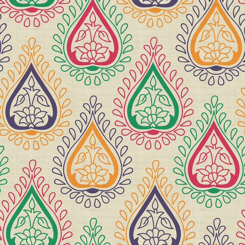 Abstract Print Polyester Linen Curtain Drapery WYATT