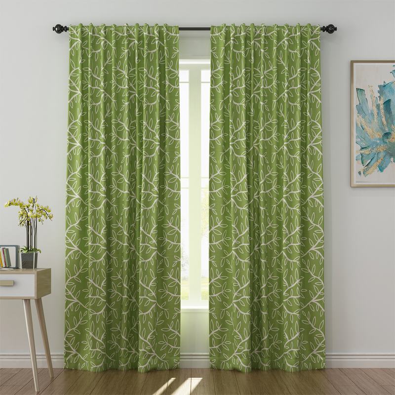 Abstract Print Polyester Linen Curtain Drapery GENEVIEVE